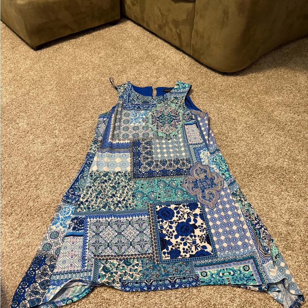 Madison Leigh Blue Patchwork Dress